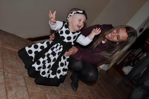 Luiza com a Val no aniversário de 1 ano, em Curitiba - PR